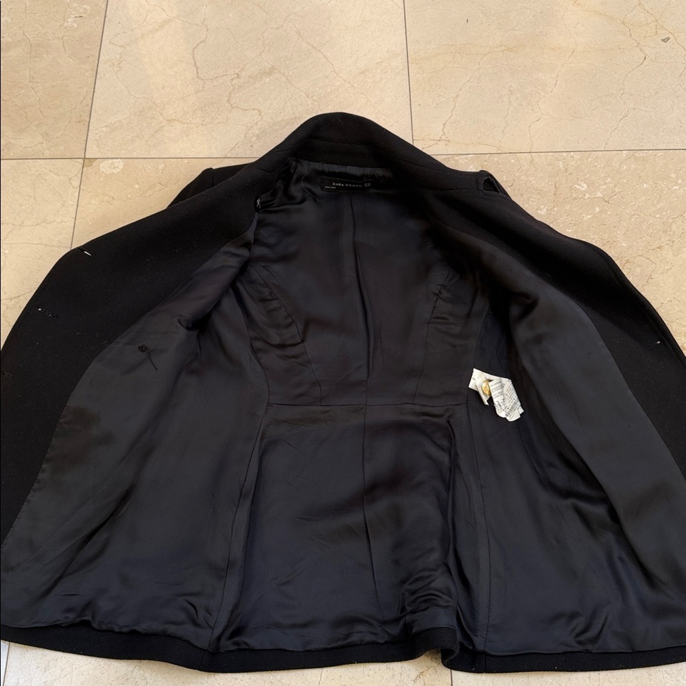 Zara pea coat dark navy blue  size XS​ - Picture 5 of 7